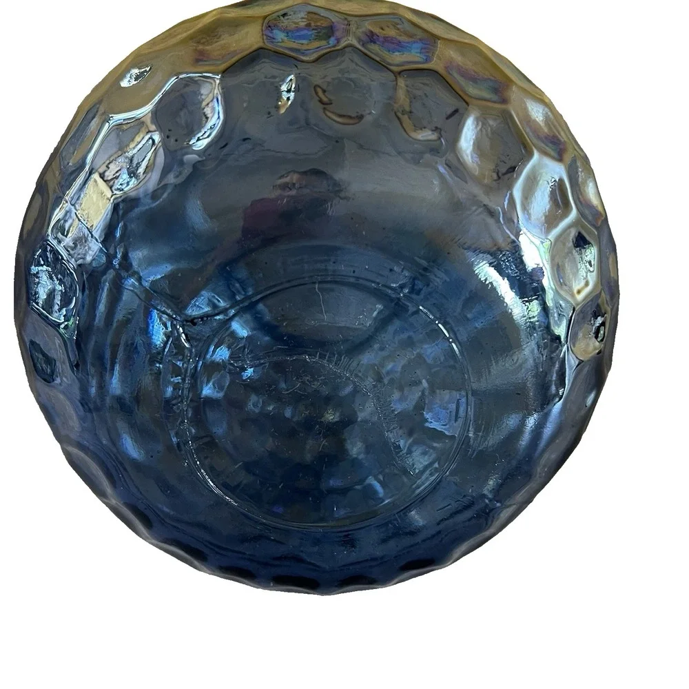 Mid Century Boho Honeycomb Metallic Vtg Art Glass Decor 7